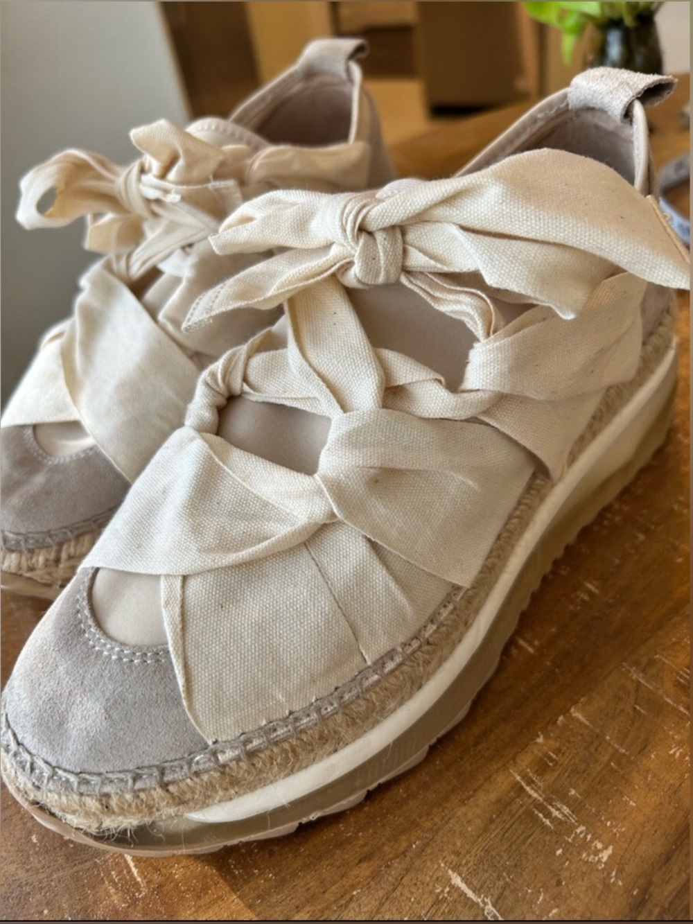 Free People Cream and Tan Espadrille Platform Sandals - Picture 5 of 10